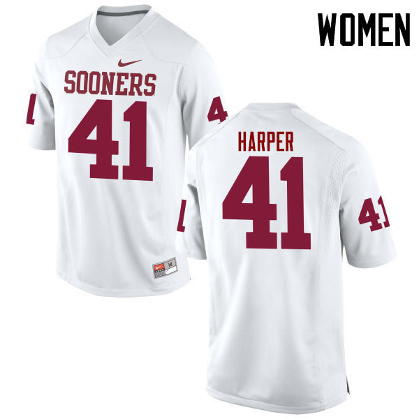 Women Oklahoma Sooners #41 Casey Harper College Football Jerseys Game-White - Click Image to Close